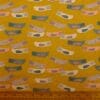 Cotton Fabric Dashwood Craft Cotton Bird Song Mustard