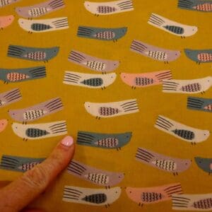 Cotton Fabric Dashwood Craft Cotton Bird Song Mustard