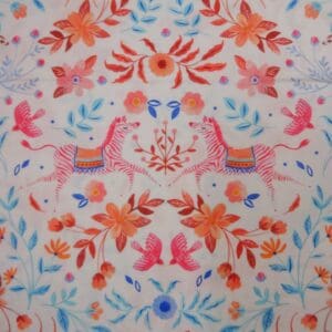 Cotton Fabric Dashwood Craft Cotton Beige Stags White