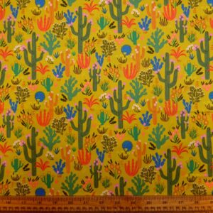 Cotton Fabric Dashwood Craft Cotton Cacti Fields Citrus Green