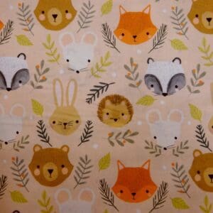 Cotton Fabric Dashwood Craft Cotton Great British Wildlife Beige