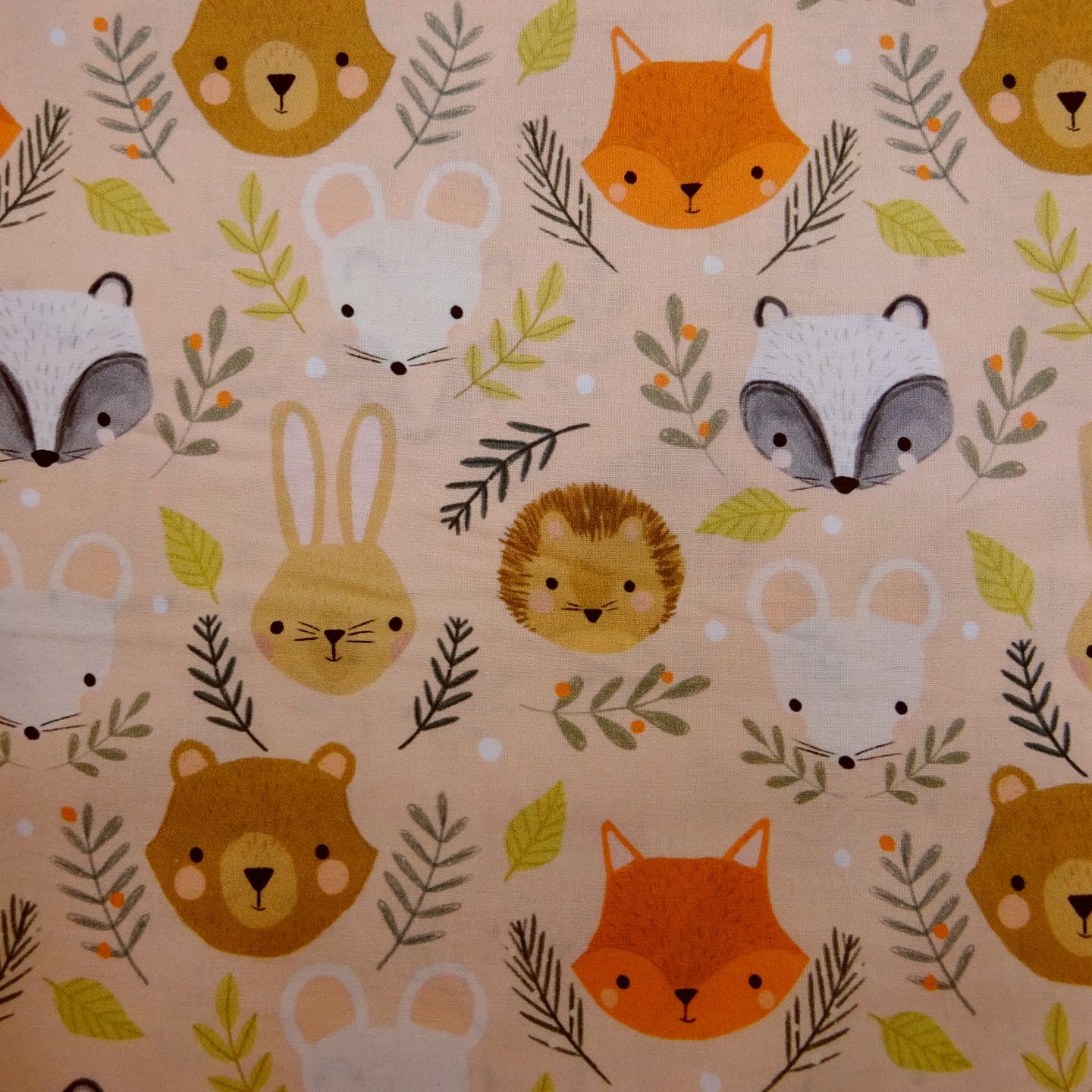 Cotton Fabric Dashwood Craft Cotton Great British Wildlife Beige