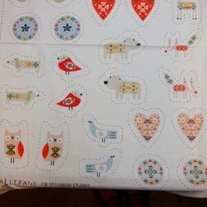 Cotton Fabric Dashwood Craft Cotton Christmas Ornaments Panel Ivory