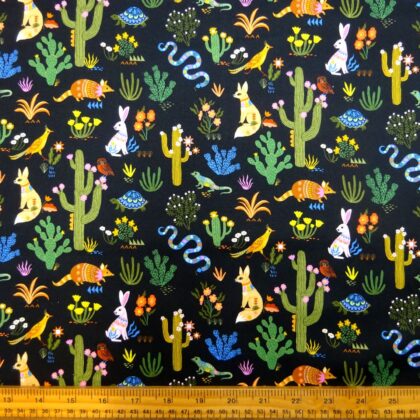 Cotton Fabric Dashwood Craft Cotton Desert Dogs Black