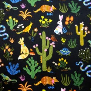 Cotton Fabric Dashwood Craft Cotton Desert Dogs Black