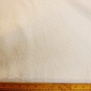 Pure Cotton Fabric Broderie Anglais Swiss Cheese Ivory