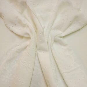Pure Cotton Fabric Broderie Anglais Swiss Cheese Ivory