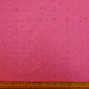 Pure Cotton Fabric Broderie Anglais Brandy Cerise