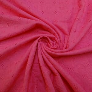 Pure Cotton Fabric Broderie Anglais Brandy Cerise