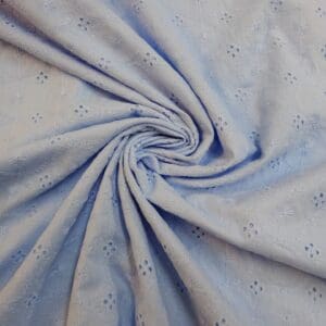 Pure Cotton Fabric Broderie Anglais Brandy Blue