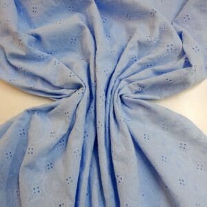 Pure Cotton Fabric Broderie Anglais Brandy Blue