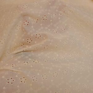 Pure Cotton Fabric Broderie Anglais Alpine Alice Cream