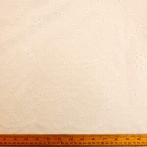 Pure Cotton Fabric Broderie Anglais Swiss Miss Ivory
