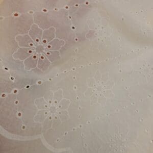 Pure Cotton Fabric Broderie Anglais Swiss Miss Ivory