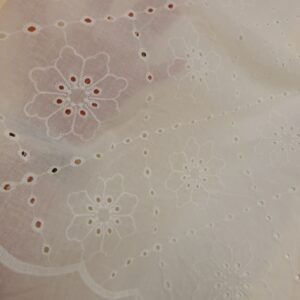 Pure Cotton Fabric Broderie Anglais Swiss Miss Ivory