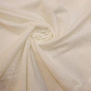 Pure Cotton Fabric Broderie Anglais Swiss Miss Ivory