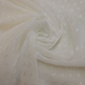Chiffon Fabric Dobby Eyelash Spot Mamba Ivory