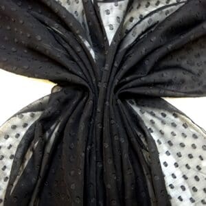 Chiffon Fabric Dobby Eyelash Spot Mamba Black