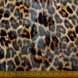 Chiffon Georgette Fabric Dixie Lynx Beige Black Copper