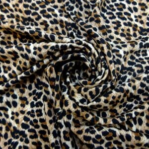 Crepe De Chine Fabric Baby Leopard Beige/Brown