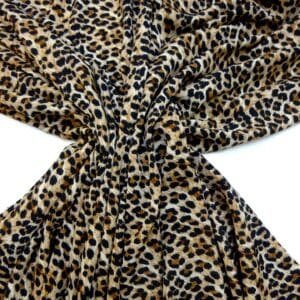 Crepe De Chine Fabric Baby Leopard Beige/Brown