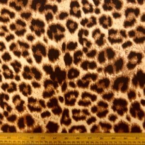 Crepe Textured Fabric With Spandex Drapey Leopards