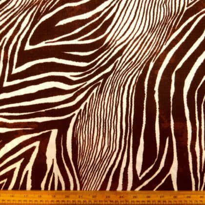 Jersey Fabric Soft Crepe Feel Swirl Brown Ivory
