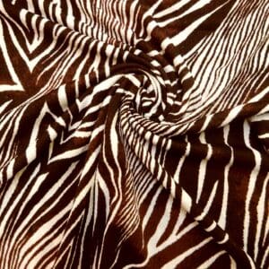 Jersey Fabric Soft Crepe Feel Swirl Brown Ivory
