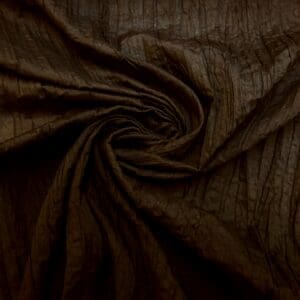 Polycotton Fabric Crinkly Wrinkly Chocolate Brown