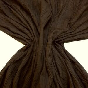 Polycotton Fabric Crinkly Wrinkly Chocolate Brown