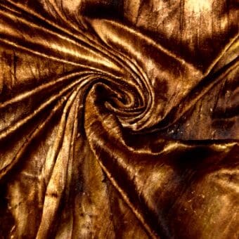 Crushed Velvet Fabric Crinkle Chocolate Cream