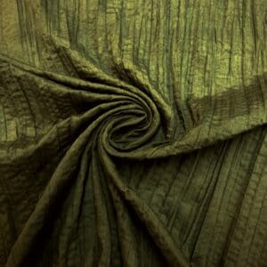 Polycotton Fabric Crinkly Wrinkly Khaki