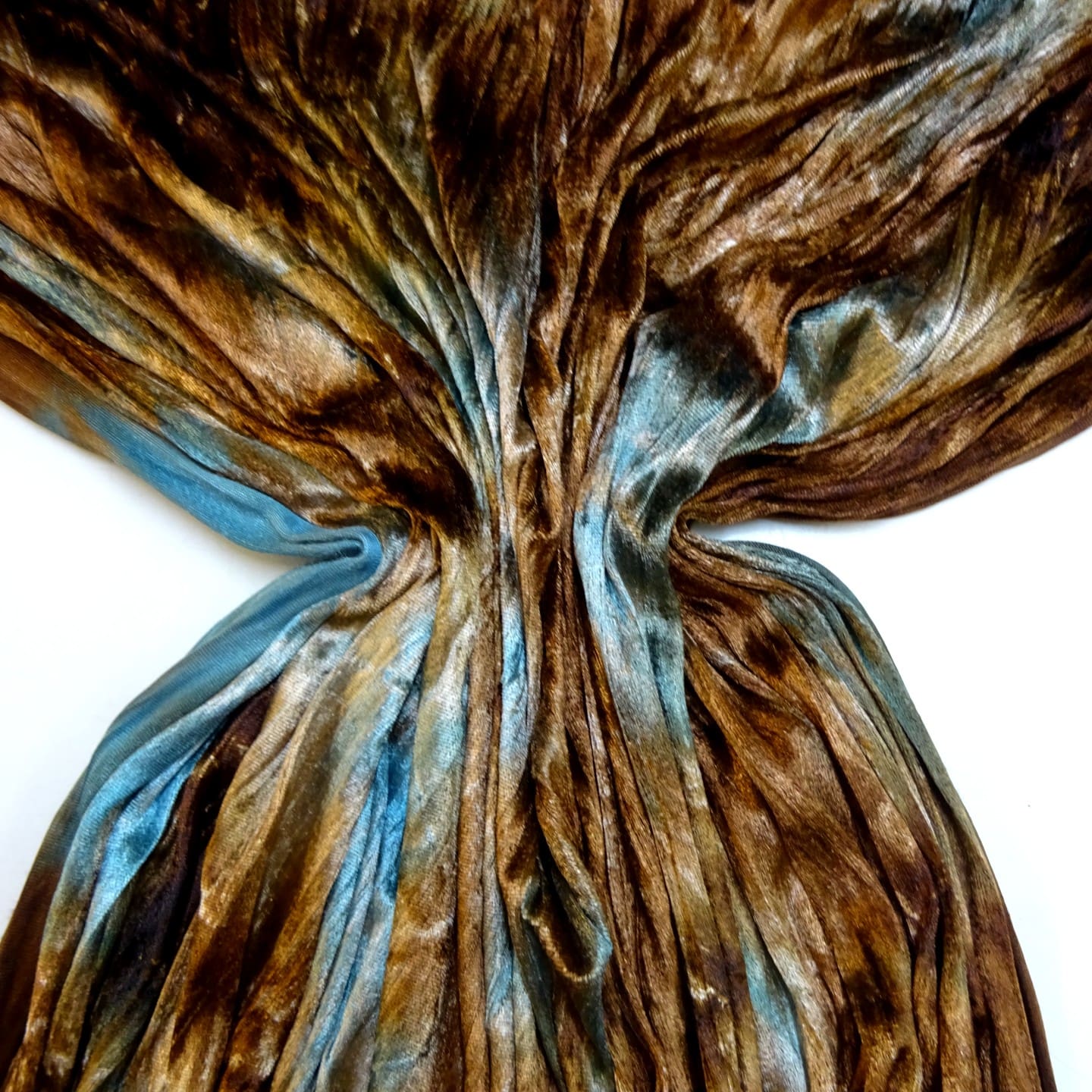 Crushed Velvet Fabric Crinkle Turquoise Coffee