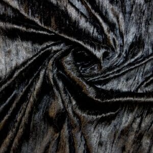 Crushed Velvet Fabric Crinkle Black