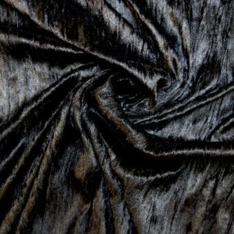 Crushed Velvet Fabric Crinkle Black
