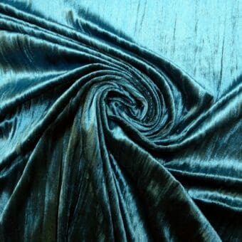 Crushed Velvet Fabric Crinkle Teal