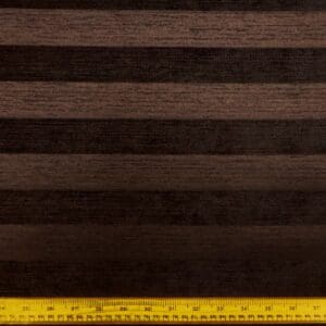 Curtain Fabric Chenille Satin Stripe Dark Aubergine FR