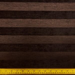 Curtain Fabric Chenille Satin Stripe Dark Aubergine FR