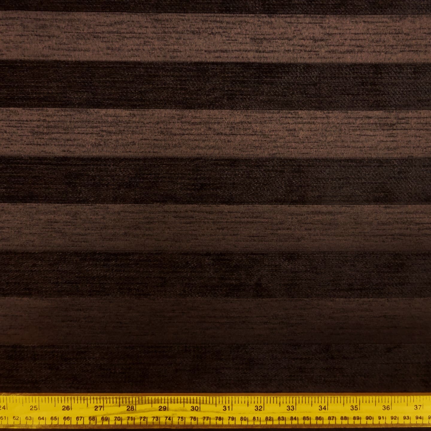 Curtain Fabric Chenille Satin Stripe Dark Aubergine FR