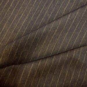 Denim Fabric Stretch Rib Pin Stripe Indigo Charlie
