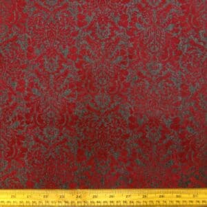 Denim Fabric Flocked Tudor Romance Black Ruby