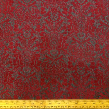 Denim Fabric Flocked Tudor Romance Black Ruby