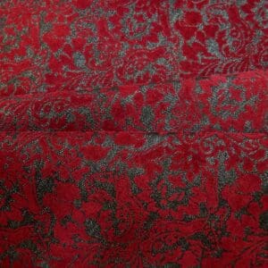 Denim Fabric Flocked Tudor Romance Black Ruby