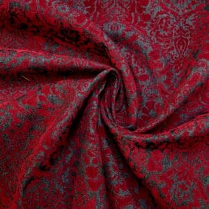 Denim Fabric Flocked Tudor Romance Black Ruby