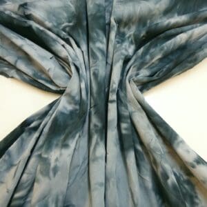Denim Fabric Slashed Tie Dye Aqua Teal