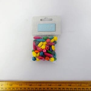 Bead Packets Mixed Wooden Beads Multi Coloured