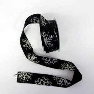 Ribbon 35mm Black Ice Silver 20 Metre Reel