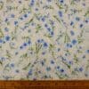 Jersey Fabric Embossed Alpine Vine Flowers Ivory Blue