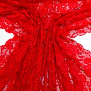 Lace Fabric Heavy With Sequins Tennessee Red