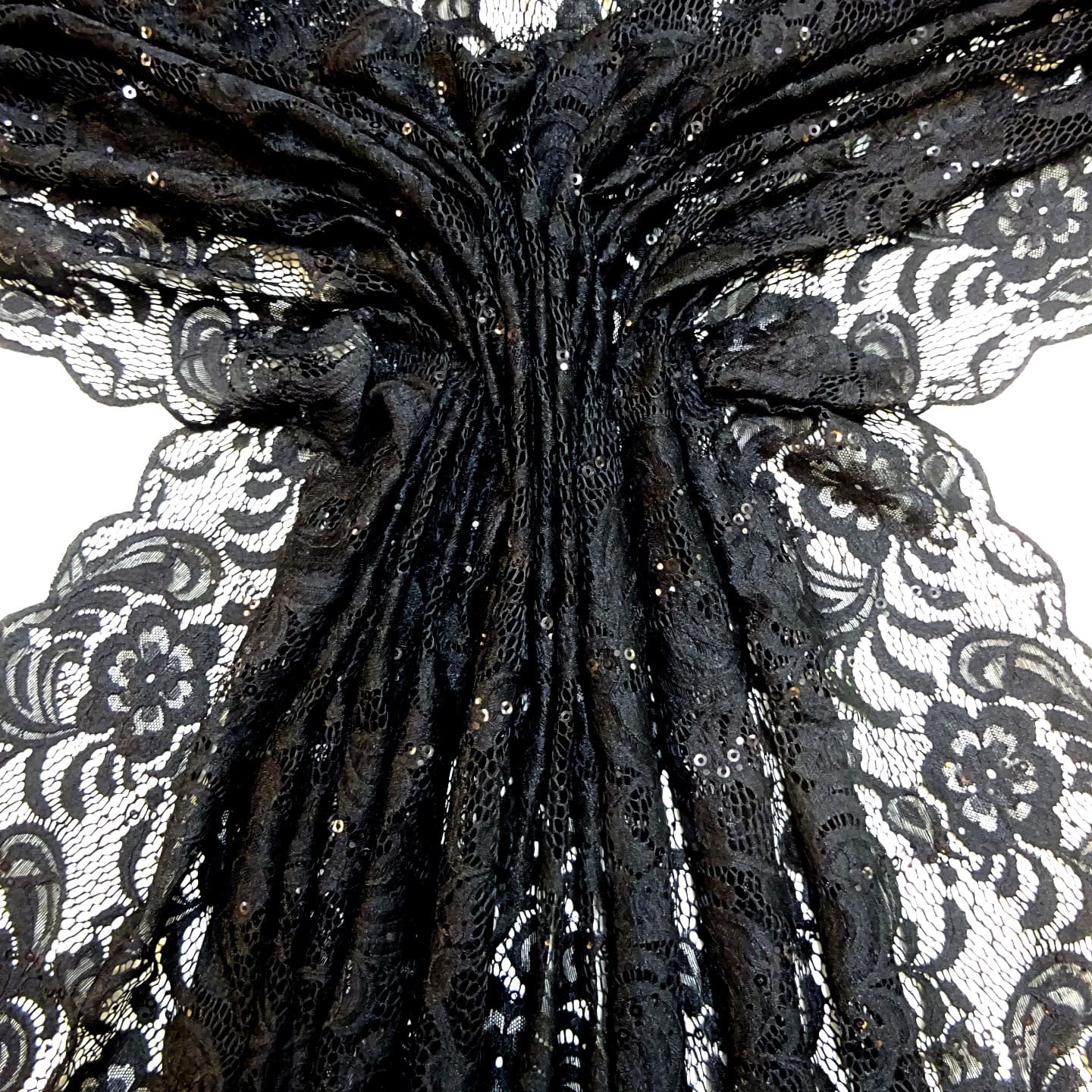 Lace Fabric Heavy With Sequins Tennessee Black